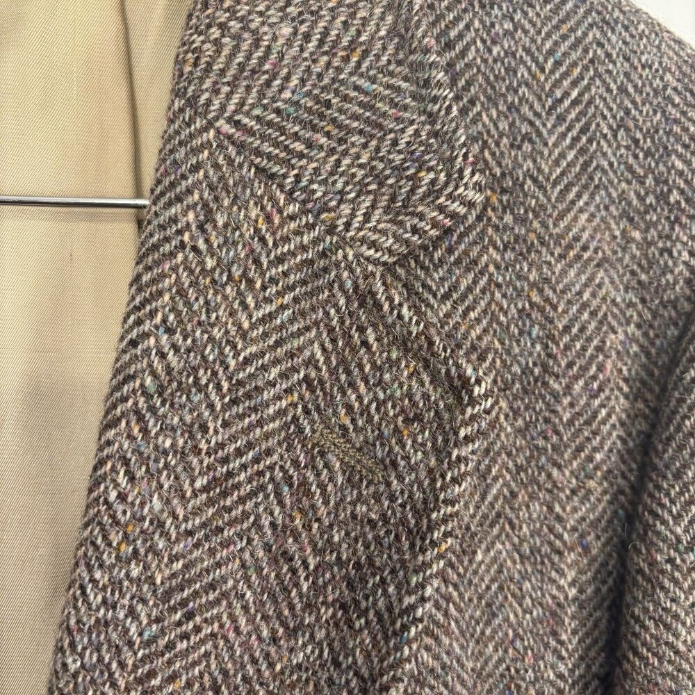 VTG Today's Man Woolmark Wool Tweed Size 41 Mens Sports Coat Blazer Jacket Brown - Picture 6 of 13